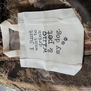 Small  tote for wine or putting dog bags in or lil things adorable bagged tagged